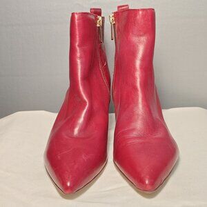 Reddish-Pink "Sarto" Zipper Heeled Boots